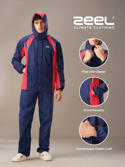 Zeel Go Hike Navy & Red Rainsuit