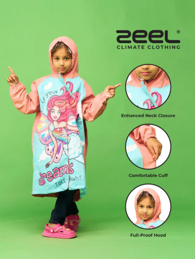 BARBIE FASHIONISTA GIRLS PEACH RAINCOAT