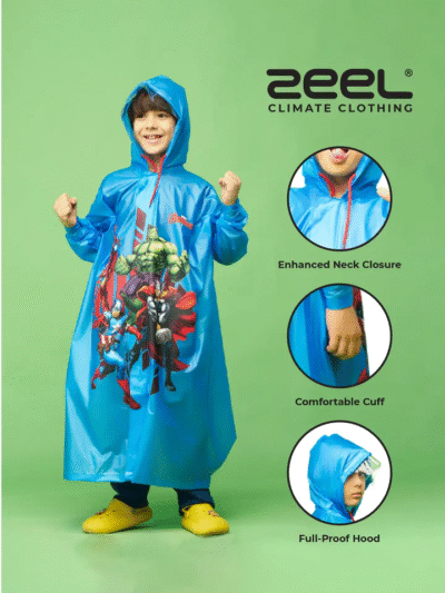 Zeal Royal Blue Kids Raincoat